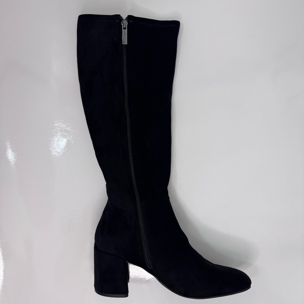 Anne Klein Lacey Black Faux Suede Calf Boot | Size 7.5M